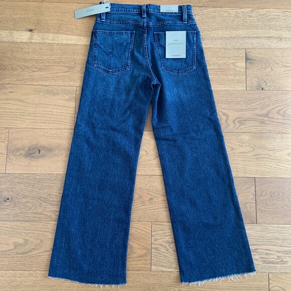 Women's Hudson Rosie High-Rise Wide Leg Crop Lakeside Blue Denim Jeans Size 25 - Picture 10 of 10